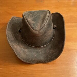 Bullhide Size L Hat Large Leather Western Chocolate Hilltop Item 4071 Country